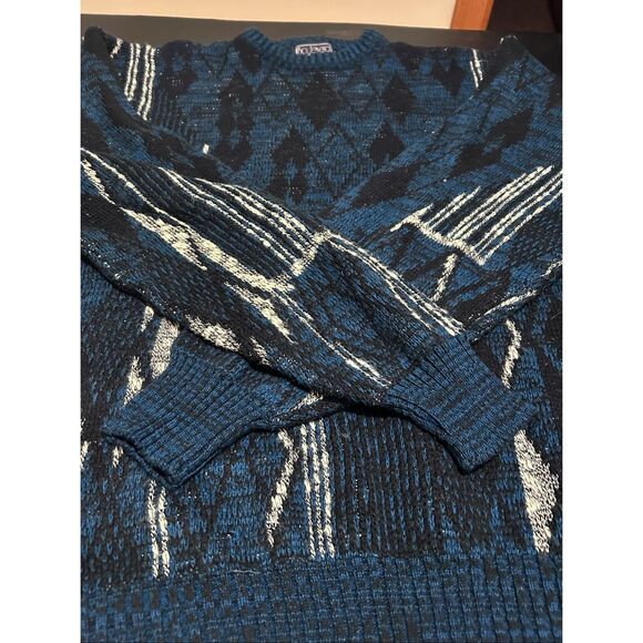 VTG Boulevard For Tall Man by Block Sweater 2XLT Abstract Geometric Knit Retro 9 - Picture 2 of 10